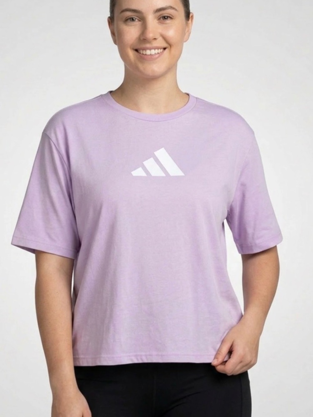 💐NWT💐 Adidas Women Regular Fit Short Sleeve Training Top Lavender- size L